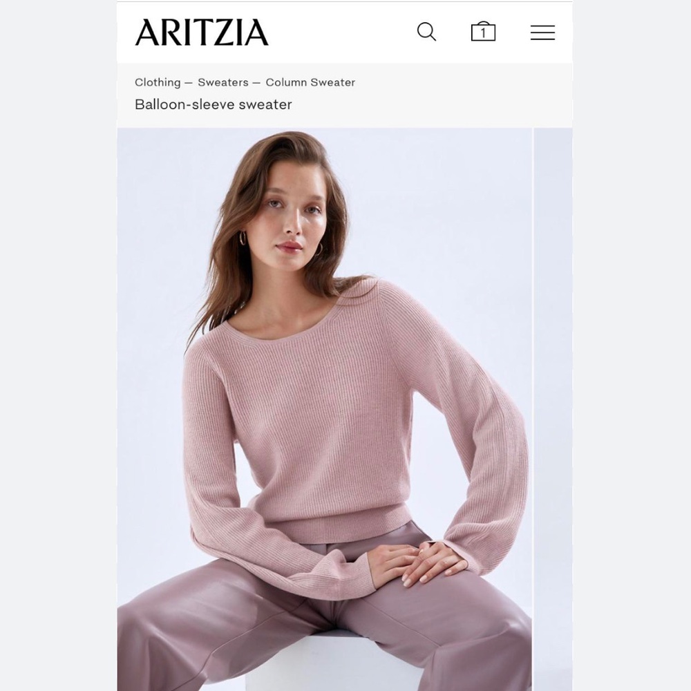 Babaton Column Sweater, wool + linen blend in Heather Chrome - Picture 7 of 7